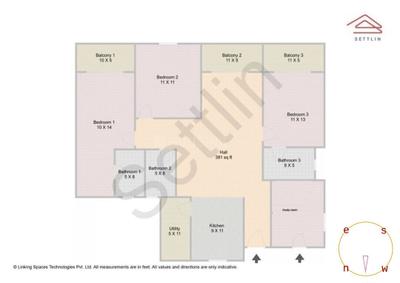 Image of 2050 Sq.ft 3 BHK Apartment / Flat for sale in New Tippasandra, Bengaluru for Rs. 31600000