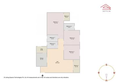 Image of 1695 Sq.ft 3 BHK Apartment / Flat for sale in Byrathi, Bengaluru for Rs. 26800000