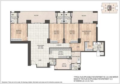 Image of 3577 Sq.ft 4 BHK Apartment / Flat for sale in DLF Privana North, Sector 77, Gurgaon for Rs. 64200000