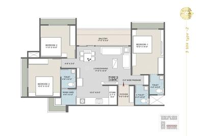 Image of 1809 Sq.ft 3 BHK Apartment / Flat for sale in Jagatpur, Ahmedabad for Rs. 7437000