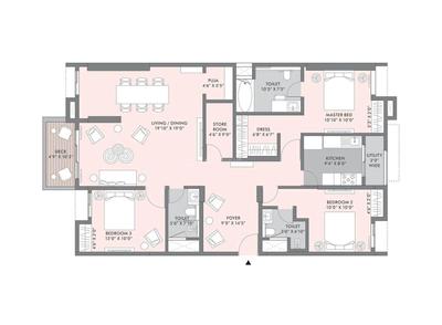 Image of 1200 Sq.ft 3 BHK Apartment / Flat for sale in Lodha Sterling, Thane West, Thane for Rs. 30000000