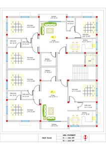 Floor Plan Image of 1233 Sq.ft 3 BHK Apartment / Flat for sale in Urapakkam Chennai for Rs. 7300000