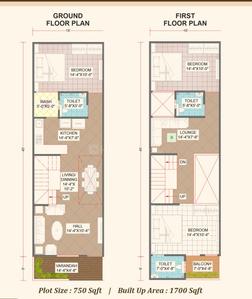 Image of 1700 Sq.ft 3 BHK Independent House for sale in Star Nirbhay Dham, Limbodi, Indore for Rs. 8000000