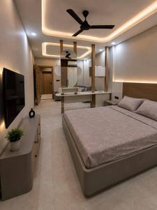 Bedroom Image of 1400 Sq.ft 1 BHK Builder Floor for rent in Sector 46 Gurgaon for Rs. 40000