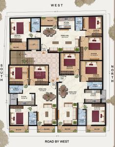 Floor Plan Image of 1160 Sq.ft 3 BHK Apartment / Flat for sale in Wilson Garden Bengaluru for Rs. 9800000