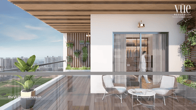 Balcony Image of 2045 Sq.ft 3 BHK Apartment / Flat for sale in The Vue Residences, Puppalaguda Hyderabad for Rs. 21600000