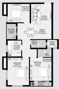 Image of 1577 Sq.ft 3 BHK Apartment / Flat for sale in Ghatikia, Bhubaneswar for Rs. 9800000