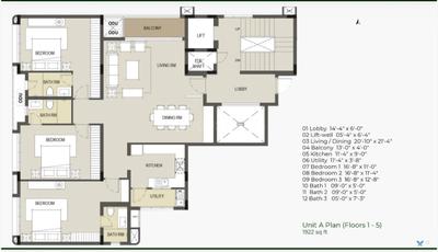 Image of 1920 Sq.ft 3 BHK Apartment / Flat for rent in Nungambakkam, Chennai for Rs. 200000