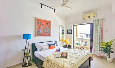 Bedroom Image of 1200 Sq.ft 2 BHK Apartment / Flat for rent in Marna Siolim Goa for Rs. 70000