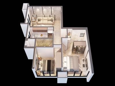Floor Plan Image of 700 Sq.ft 2 BHK Apartment / Flat for sale in Drushti Sapphire, Ghatkopar East Mumbai for Rs. 15700000