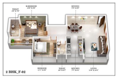 Image of 1365 Sq.ft 2 BHK Apartment / Flat for sale in Seawoods, Navi Mumbai for Rs. 24250250