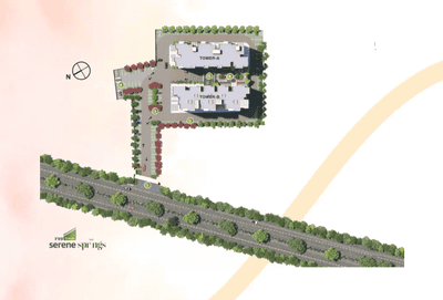 Image of 1183 Sq.ft 2 BHK Apartment / Flat for sale in TVS Emerald Serene Springs, Kelambakkam, Chennai for Rs. 9700000