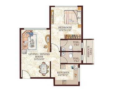 Image of 621 Sq.ft 1 BHK Apartment / Flat for sale in Inspira Gurukripa, Chembur, Mumbai for Rs. 11200000