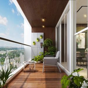 Balcony Image of 1555 Sq.ft 3 BHK Apartment / Flat for sale in Wakad Pune for Rs. 14000000