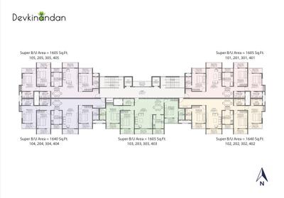 Floor Plan Image of 1605 Sq.ft 3 BHK Apartment / Flat for sale in Morabadi Ranchi for Rs. 7672000