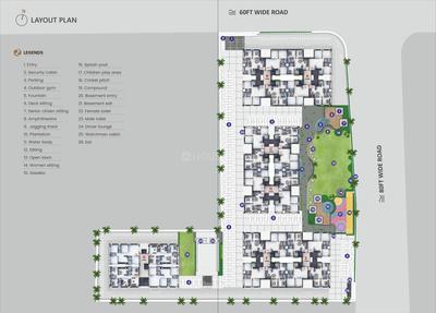 Image of 1775 Sq.ft 3 BHK Apartment / Flat for sale in Vesu, Surat for Rs. 8342500