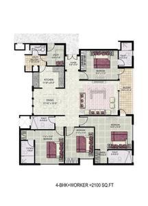 Image of 2278 Sq.ft 4 BHK Apartment / Flat for sale in Jaypee Kensington Heights, Sector 133, Noida for Rs. 23000000