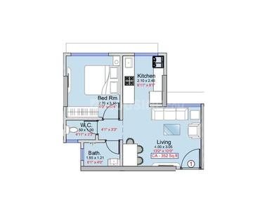 Image of 451 Sq.ft 1 BHK Apartment / Flat for sale in Shraddha Presidency, Vikhroli East, Mumbai for Rs. 7500000