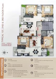 Floor Plan Image of 1100 Sq.ft 2 BHK Apartment / Flat for sale in Deo Nagar Nagpur for Rs. 6100000