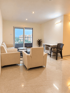 Living Room Image of 1417 Sq.ft 3 BHK Apartment / Flat for rent in Shriram Nysa, Dhanori Pune for Rs. 36000