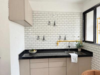 Kitchen Image of 813 Sq.ft 1 BHK Apartment / Flat for rent in Shantam Hills, Bhesan Surat for Rs. 22000