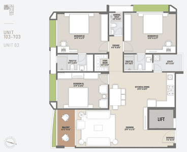 Image of 2457 Sq.ft 3 BHK Apartment / Flat for sale in Krupa Ocean, Ambawadi, Ahmedabad for Rs. 17200000