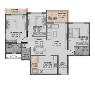 Image of 1547 Sq.ft 3 BHK Apartment / Flat for sale in Oree Cloud 28, Bhugaon, Pune for Rs. 11300000