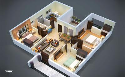 Image of 1237 Sq.ft 3 BHK Apartment / Flat for sale in Kattupakkam, Chennai for Rs. 9500000