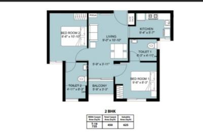 Image of 626 Sq.ft 2 BHK Apartment / Flat for sale in Chengalpattu, Chennai for Rs. 2875000