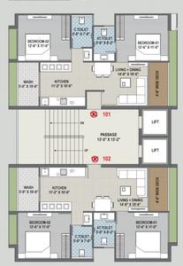 Image of 1400 Sq.ft 2 BHK Apartment / Flat for sale in Dumas, Surat for Rs. 6300000