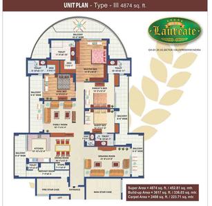 Image of 4874 Sq.ft 4 BHK Apartment / Flat for sale in Parx Laureate, Sector 108, Noida for Rs. 73500000