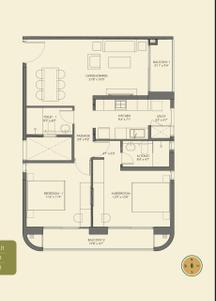 Floor Plan Image of 1250 Sq.ft 2 BHK Apartment / Flat for sale in Birla Tisya, Rajajinagar Bengaluru for Rs. 20000000