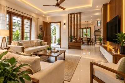 Living Room Image of 2000 Sq.ft 3 BHK Independent House for sale in Kuttanellur Thrissur for Rs. 11800000