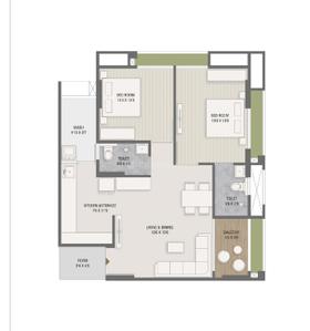 Image of 1485 Sq.ft 2 BHK Apartment / Flat for sale in Harnav Rivera, Zundal, Ahmedabad for Rs. 5500000