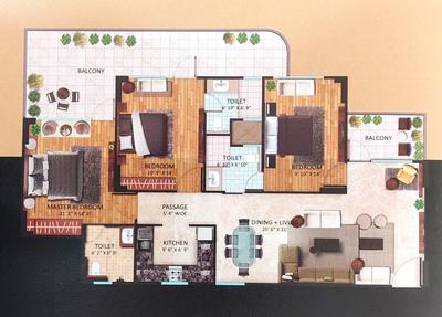 Image of 1845 Sq.ft 3 BHK Apartment / Flat for sale in Chintamani, Sector 103, Gurgaon for Rs. 23000000