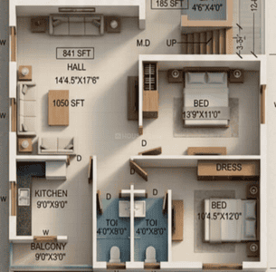 Image of 1112 Sq.ft 2 BHK Apartment / Flat for sale in T Nagar, Chennai for Rs. 16700000