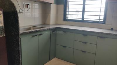 Kitchen Image of 500 Sq.ft 1 BHK Builder Floor for rent in Vijay Nagar Indore for Rs. 18000