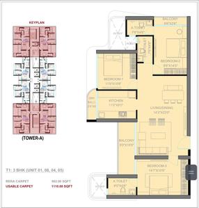 Image of 788 Sq.ft 2 BHK Apartment / Flat for sale in Today Codename Citadel, Juinagar, Navi Mumbai for Rs. 18000000