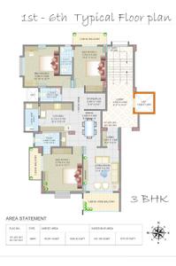 Image of 1429 Sq.ft 2 BHK Apartment / Flat for sale in Narendra Nagar Extension, Nagpur for Rs. 7150000