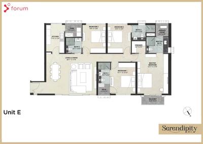 Image of 1200 Sq.ft 3 BHK Apartment / Flat for sale in Kalpataru Magnus, Bandra East, Mumbai for Rs. 68800000
