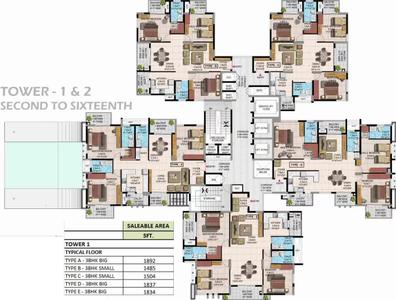 Image of 1273 Sq.ft 3 BHK Apartment / Flat for sale in 22 And Crest, Yeswanthpur, Bengaluru for Rs. 25000000