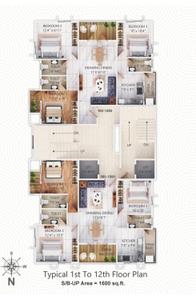 Image of 1600 Sq.ft 3 BHK Apartment / Flat for sale in Laxminagar, Nagpur for Rs. 14000000