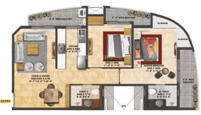 Image of 1848 Sq.ft 3 BHK Apartment / Flat for sale in Sushant Golf City, Lucknow for Rs. 24800000