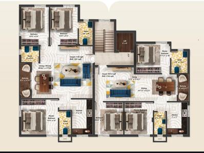Image of 1194 Sq.ft 3 BHK Apartment / Flat for sale in Puzhal, Chennai for Rs. 7998000