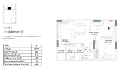 Image of 619 Sq.ft 2 BHK Apartment / Flat for sale in Silver Ikon, South Dum Dum, Kolkata for Rs. 6187500