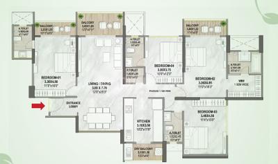 Image of 980 Sq.ft 2 BHK Apartment / Flat for sale in Venkatesh Vanaya wing I And J Phase 2, Kharadi, Pune for Rs. 11200000