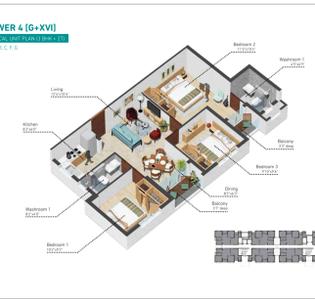 Image of 1008 Sq.ft 3 BHK Apartment / Flat for sale in Urban Lakes Phase I, Konnagar, Hooghly for Rs. 5500000