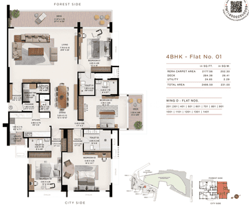 Image of 2600 Sq.ft 4 BHK Apartment / Flat for sale in Powai, Mumbai for Rs. 89900000