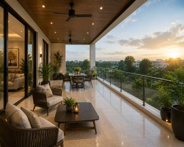 Balcony Image of 2500 Sq.ft 3 BHK Independent House for sale in Naikkanal Thrissur for Rs. 9250000