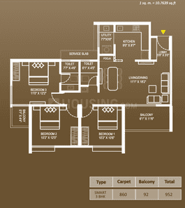 Image of 1300 Sq.ft 3 BHK Apartment / Flat for sale in V Top Valonia, Punawale, Pune for Rs. 9300000